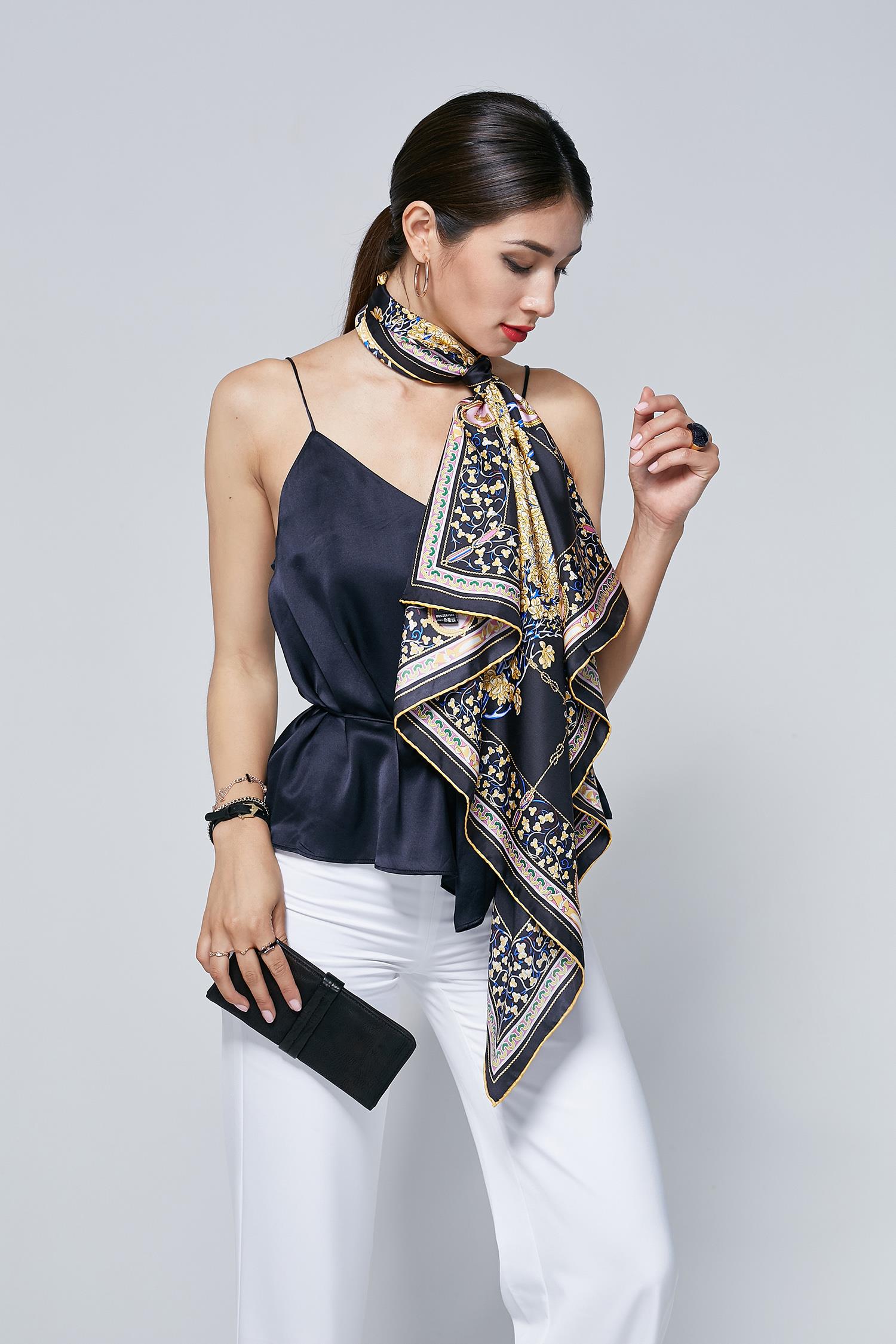 Lyxig silke twill sjal-1 Luxurious Silk Twill Shawl-1