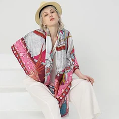 Oversize Horse Print Silk Scarves